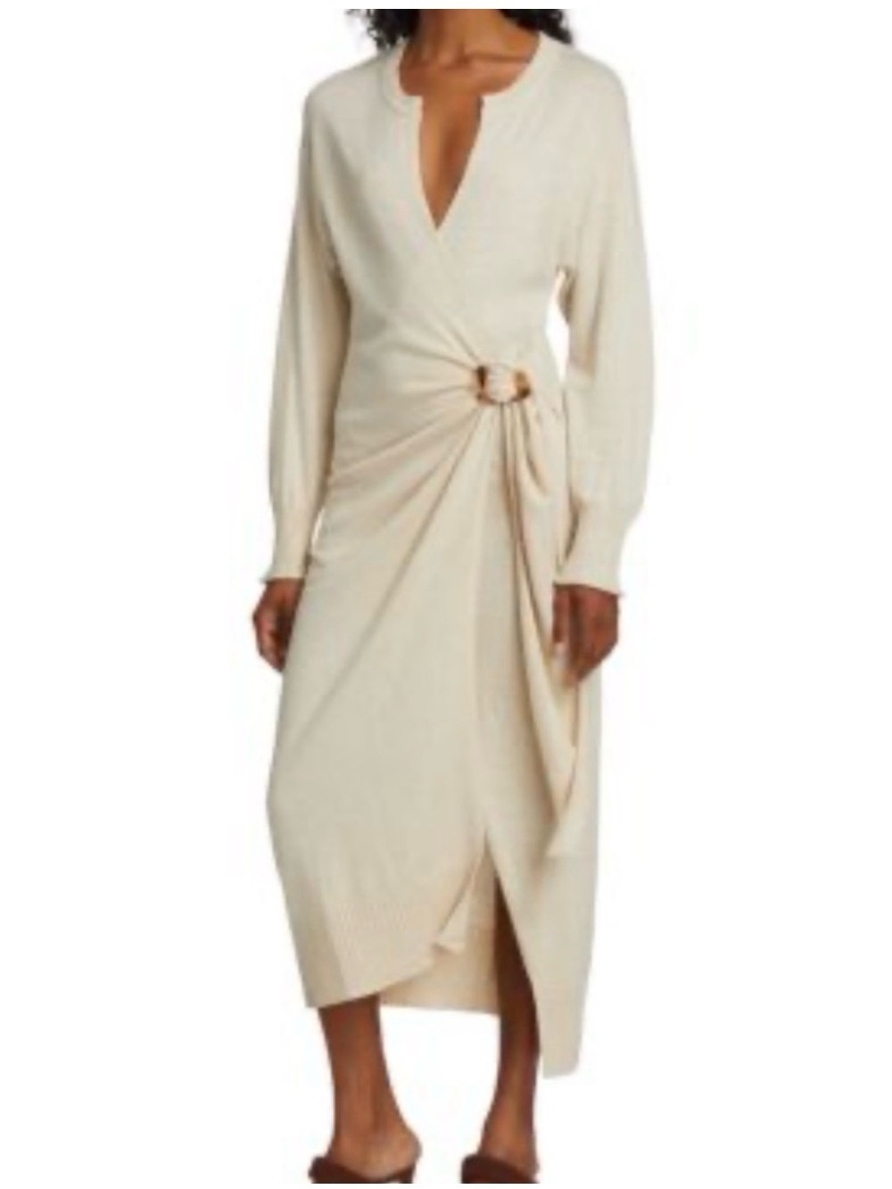 Jonathan Simkahi Evalynn Beige Knit Sweater Dress - Picture 3 of 8